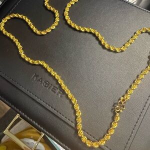 Gold Rope Chain Necklace 10K GP